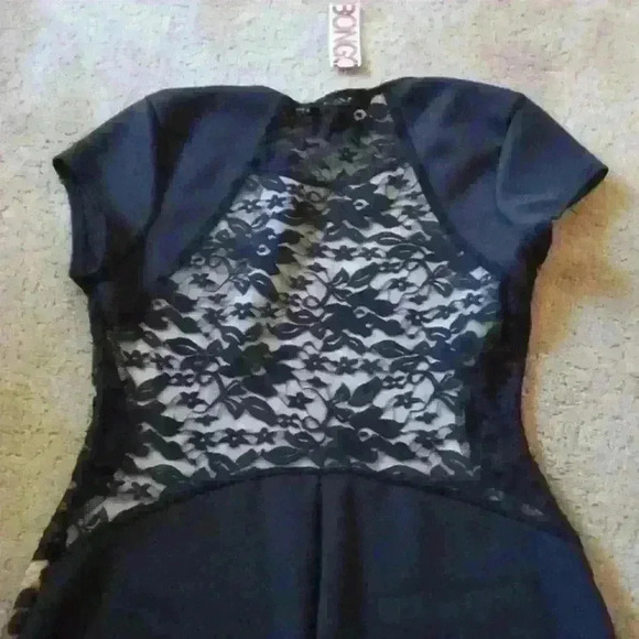 ***BONGO*** JUNIORS SCUBA LACE MIDI LEOPARD PRINT DRESS SIZE MEDIUM - Picture 10 of 12